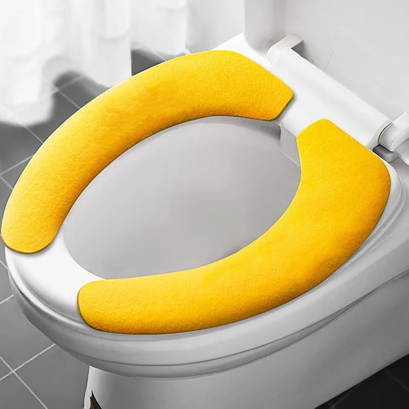 Universal Toilet Seat Cover Cartoon Toilet Sticker Warm Soft Washable Bathroom Closestool Protector Bathroom Accessories WC