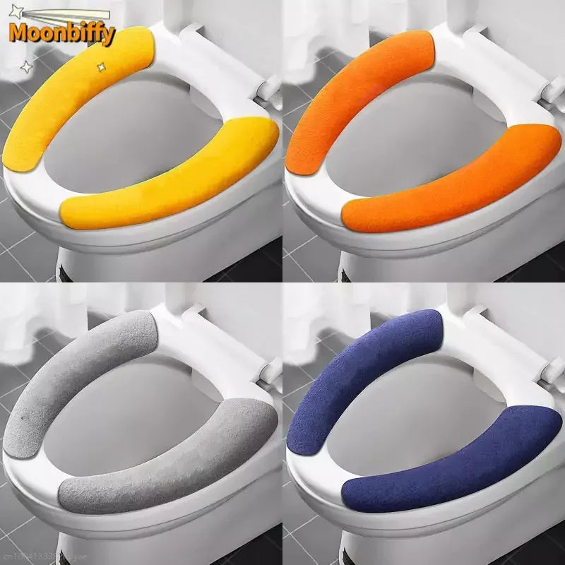 Universal Toilet Seat Cover Cartoon Toilet Sticker Warm Soft Washable Bathroom Closestool Protector Bathroom Accessories WC