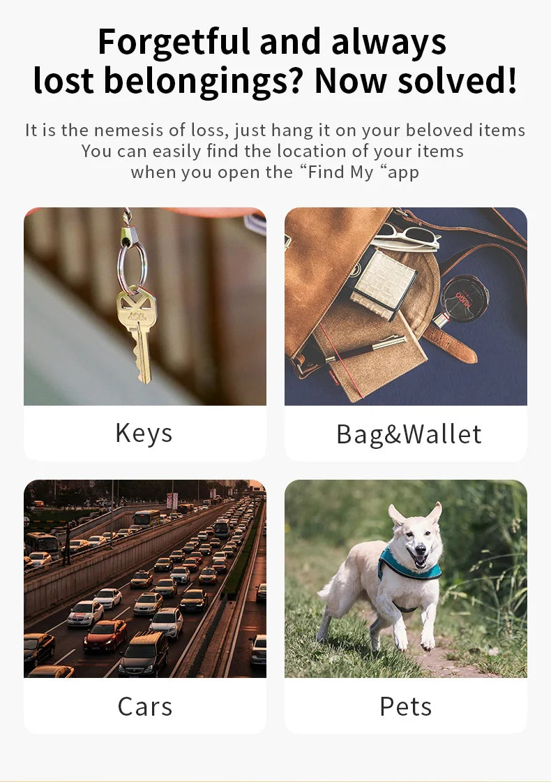 Security Bluetooth GPS Tracker Tag Based on iphone Find My app airtag Anti-lose Sound Locate Message Reminder Alarm Key Finder