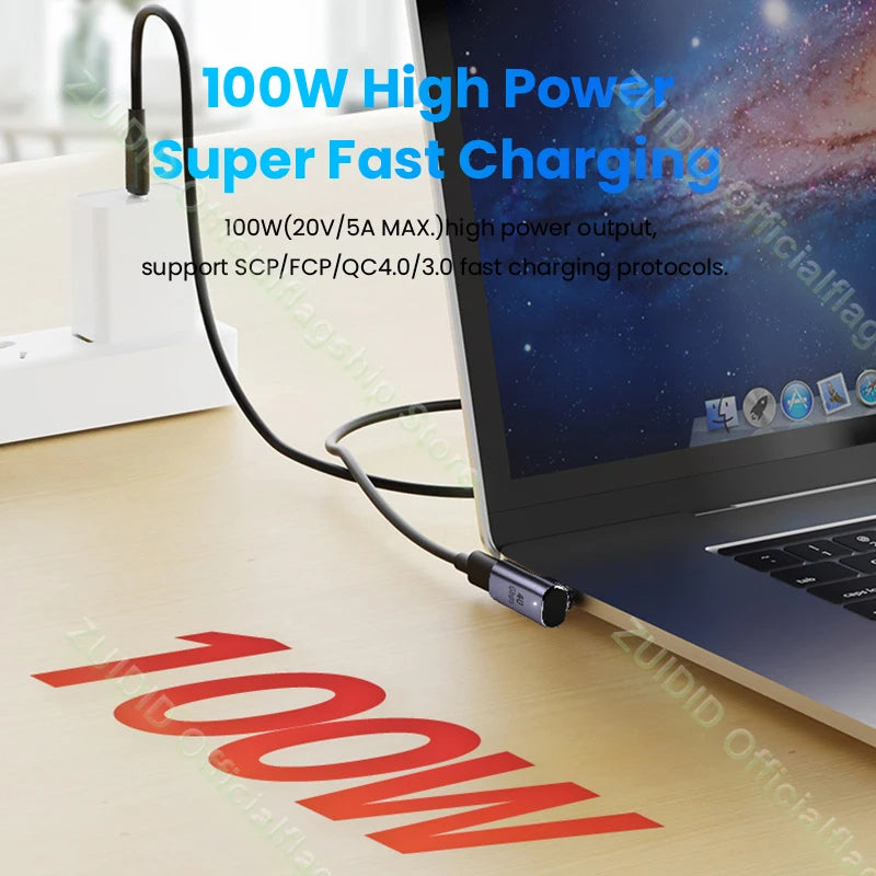 USB4.0 Thunderbolt3 Magnetic Adapter USB C To Type C 40Gbps 100W Fast Charging Magnet Converter Cable 8K@60Hz USB Type C Adapter