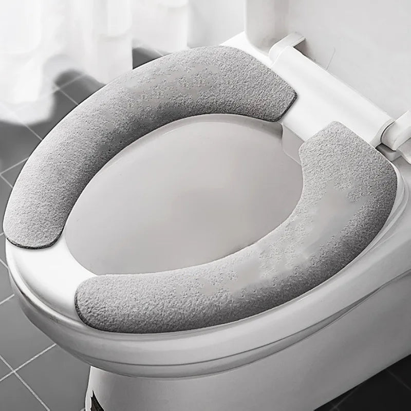 Universal Toilet Seat Cover Cartoon Toilet Sticker Warm Soft Washable Bathroom Closestool Protector Bathroom Accessories WC