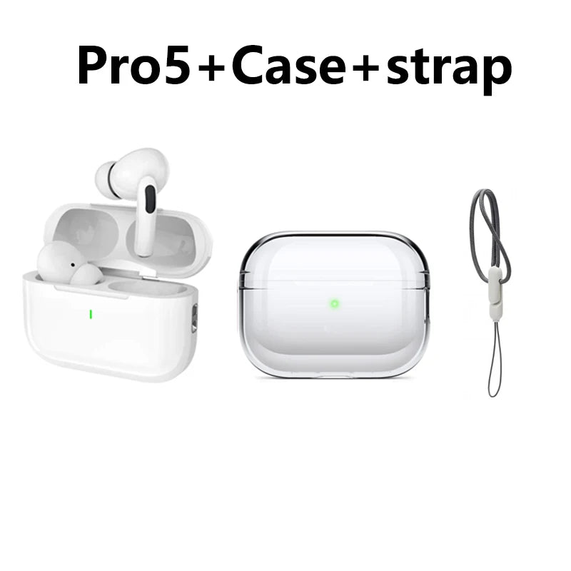 For Air pro5 Wireless Bluetooth Earphone Headset TWS Max With case Earbuds Noise Cancelling Headset For iPhone Android Headphone