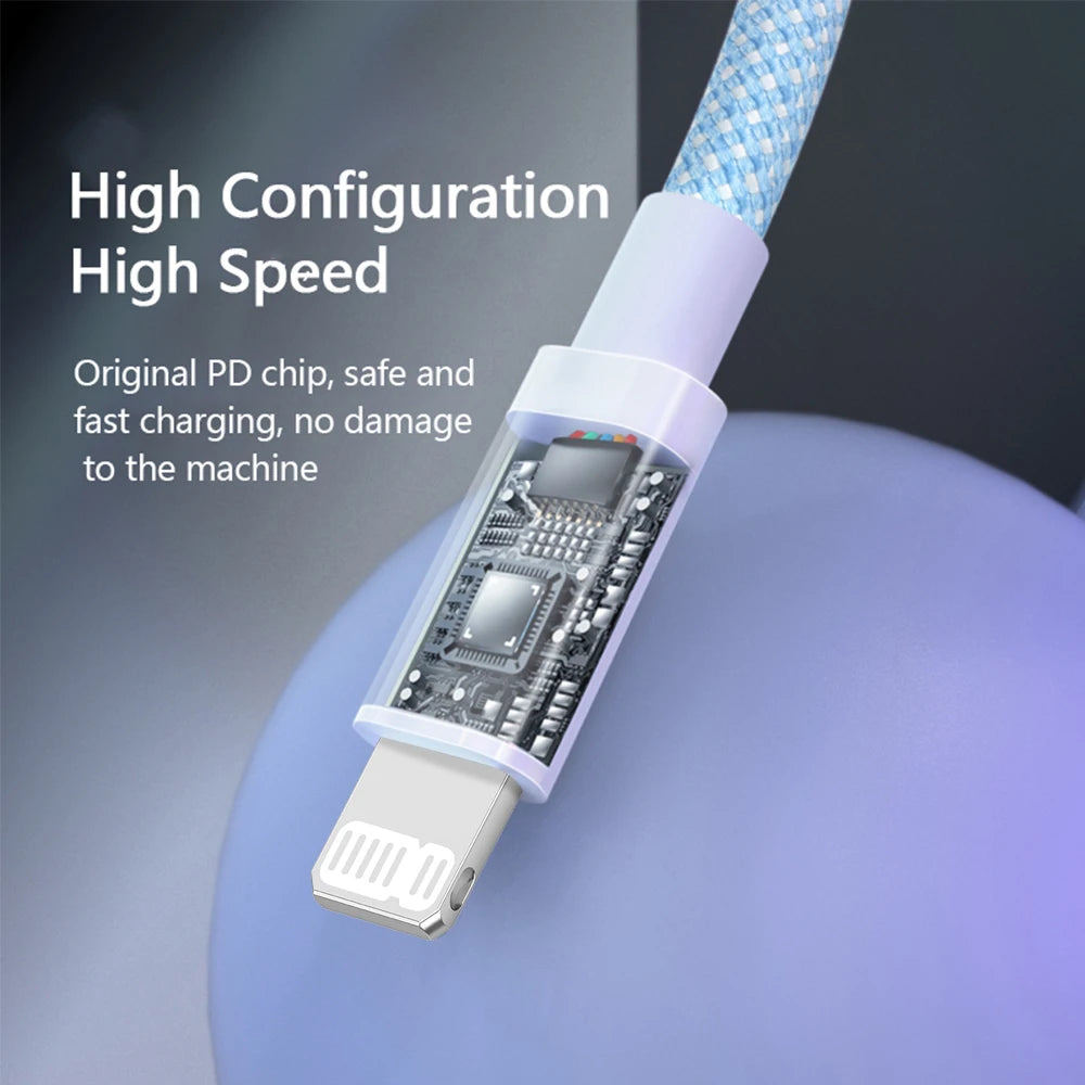 PD 20W USB C Cable For iPhone 14 13 12 11 Pro Max Xs 8 Plus iPad Wire 3A Fast Charging Cord Type C Data Cable for iPhone